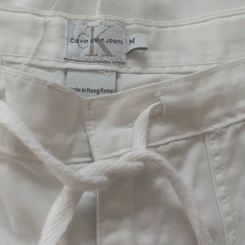 Calvin Klein jeans white wide-leg women's pants size M like new nautical style