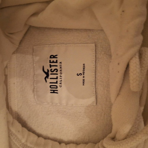 Hollister hoodie sweatshirt used, size Small, white