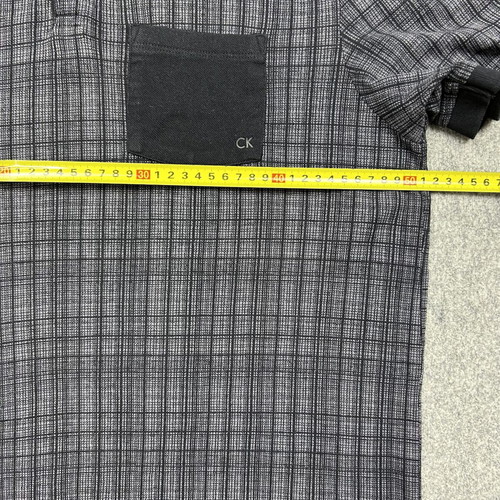 Calvin Klein CK Body Fit Polo shirt used, gray black checkered, size M