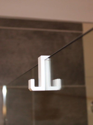 Double shower door hook hanger made of plastic, 2 pieces