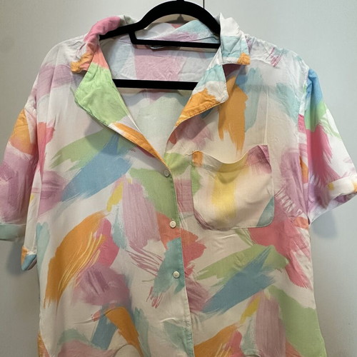 Stradivarius Cropped Shirt like new, colorful, size S