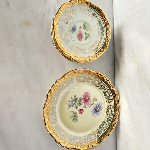 Vintage Bareuther Waldsassen Bavaria porcelain plates and platter