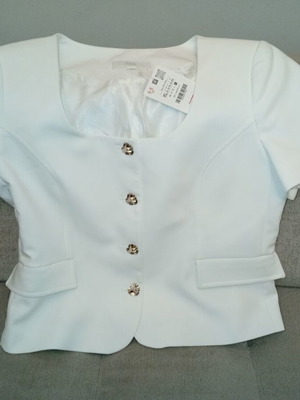 White short-sleeve jacket Zara new with tag XL