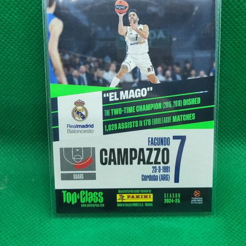 Campazzo Panini Top Class Euroleague 2024-2025 card new, excellent condition