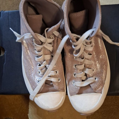 Converse leather pink glitter boots used, size 40
