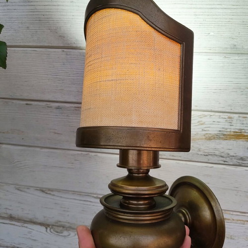 Leo Koek Verlichting lamp used, vintage brass wall light