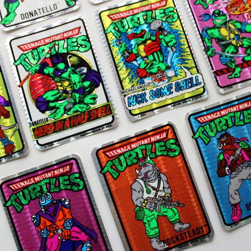 Vintage 1990 TMNT Mutant Ninja Turtles Prism Hologram Stickers set of 13 new