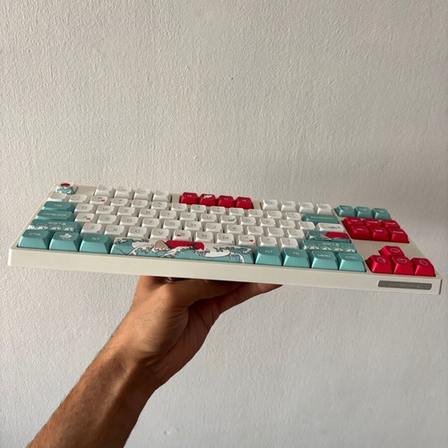 Custom 75% Mechanical Keyboard with Lubed Outemu Brown Switches and Coral Sea Theme