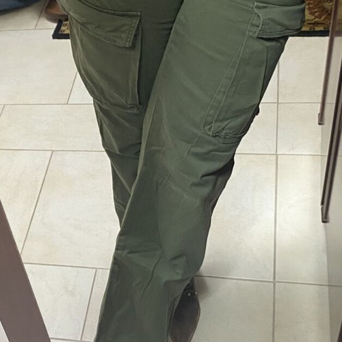 Bershka women's straight-leg pants green like new, size S