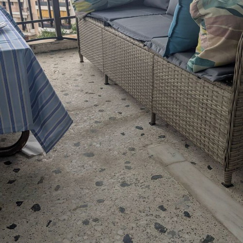 Veranda sofa new, three-seater with cushions