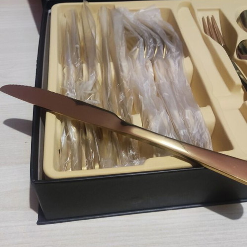 Gold Cutlery Set 23 Pieces New, Luxury