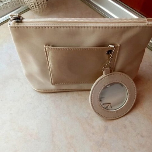 Cosmetic bag with external mirror new