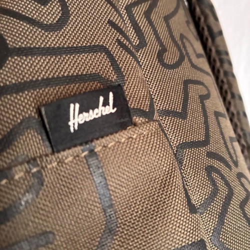 Herschel backpack special edition with Keith Haring print like new, khaki and black