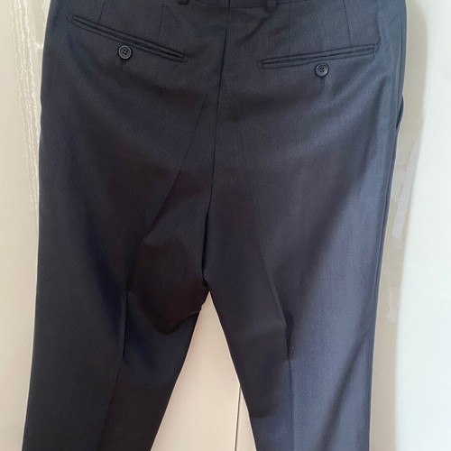 Men's suit wool summer dark blue size 46 with two blue ties like new