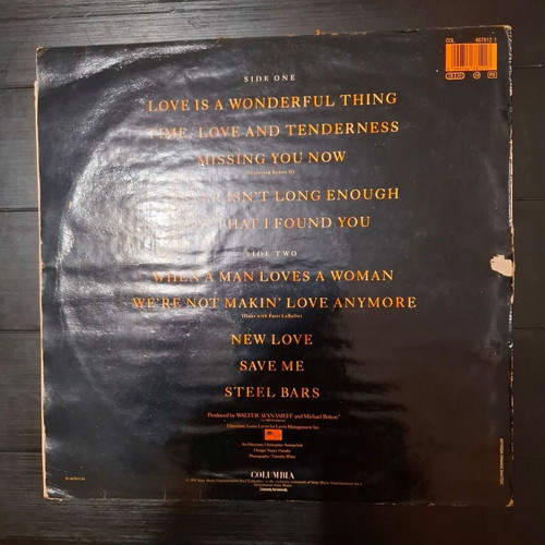 Michael Bolton Time, Love & Tenderness LP used, rock