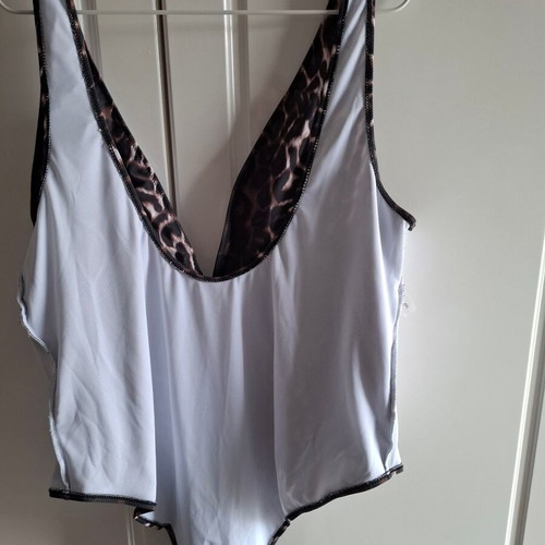 Shein Curve 4XL Leopard Print One-Piece Swimsuit New