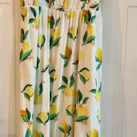 Sinsay dress with yellow lemon print, size L