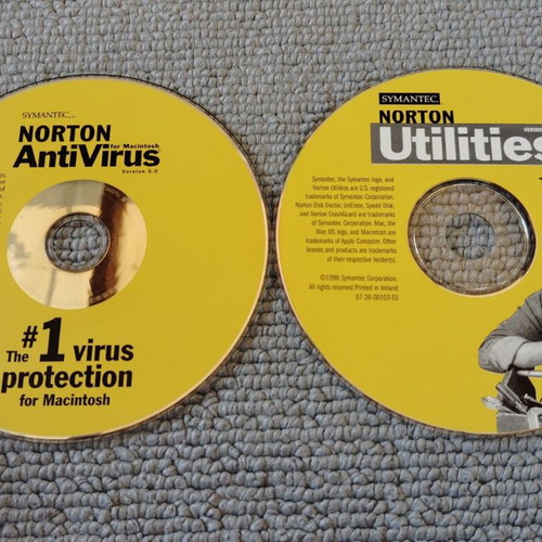 Norton Antivirus & Utilities for Macintosh set of 2 CD-ROMs like new