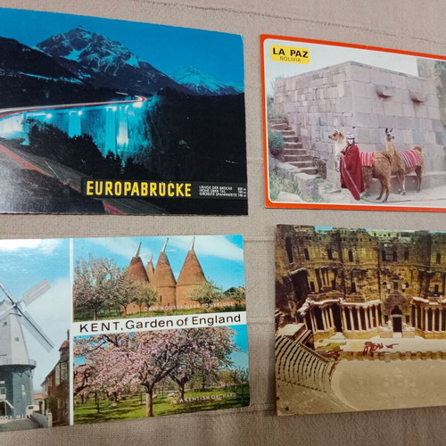 Postcards used, pack of 4 pieces