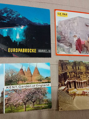 Postcards used, pack of 4 pieces