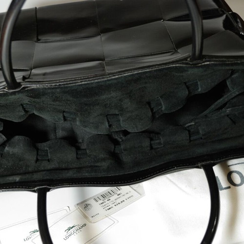 Longchamp Original black leather handbag used