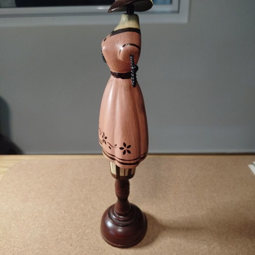 Jewelry stand used, wood, 32 cm height
