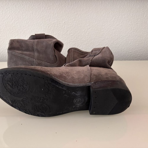 Suede ankle boots slouchy taupe size 38 like new