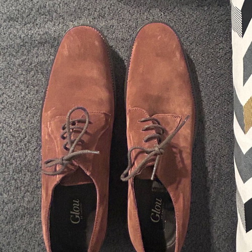 Glou Men’s Brown Suede Oxford Shoes Size 45 New