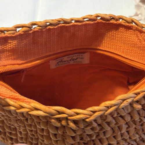 Hunter knitted shoulder bag used, orange, crossbody style
