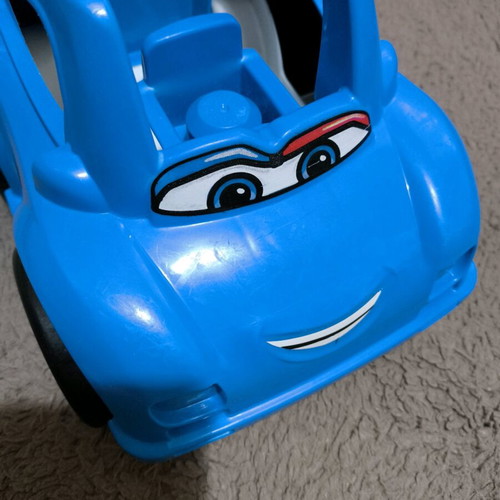 Toy car with figure and blocks used