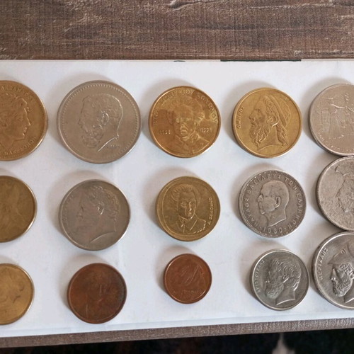 Greek drachma coin collection used
