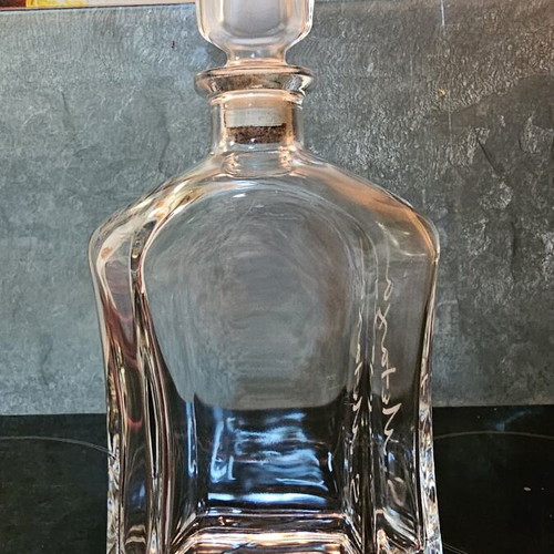 Bormioli Rocco Capitol Glass Decanter 700ml like new with Metaxa engraving