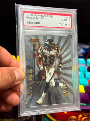 Randy Moss 1998 Bowman's Best PSA Mint 9 Κάρτα