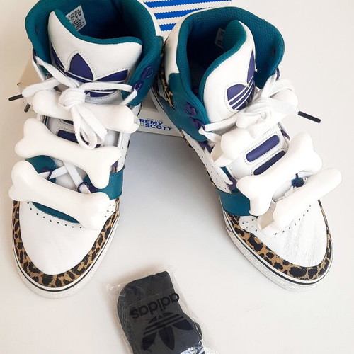 Adidas x Jeremy Scott JS Bones "Flintstones" Leopard sneakers size US 9