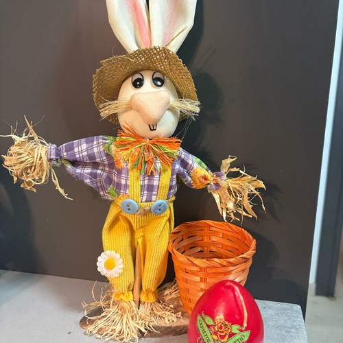 Easter Decorative Bunny like new with basket and egg