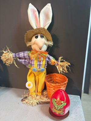 Easter Decorative Bunny like new with basket and egg