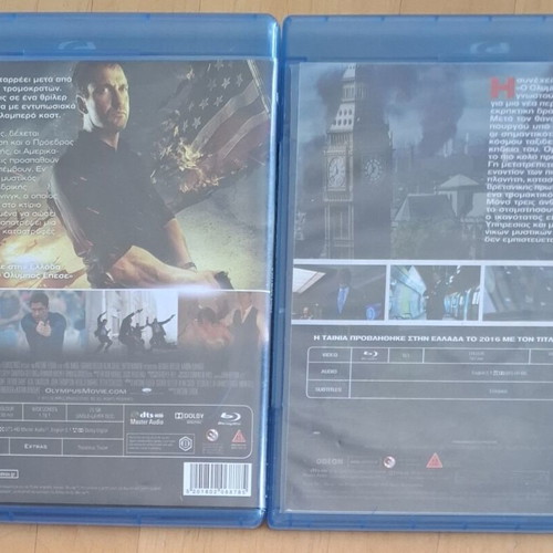 Olympus Has Fallen and London Has Fallen Blu-ray set like new with Greek subtitles