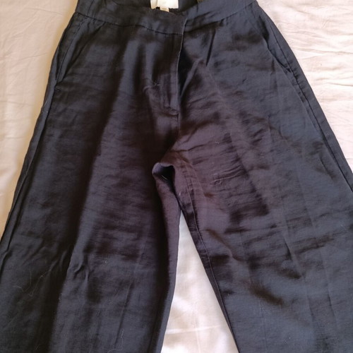 H&M linen-style pants, black, size M 38 10
