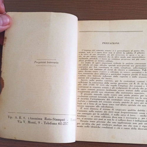 Calcolo del Cemento Armato book used, Italian