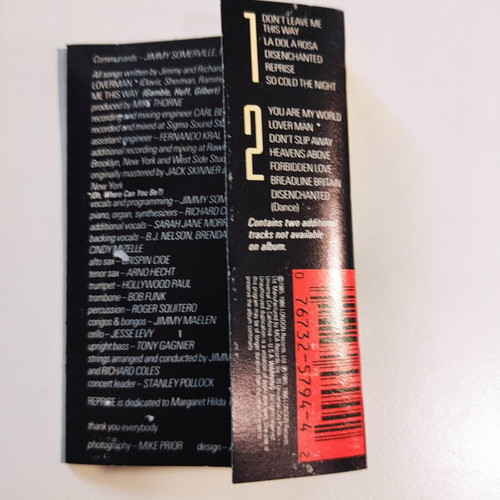 Communards Communards 1986 US cassette