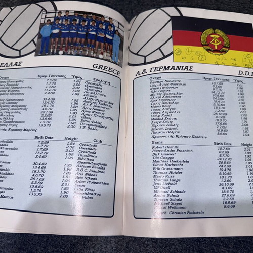 Official program European Junior Men's Volleyball Championship 1988 Athens