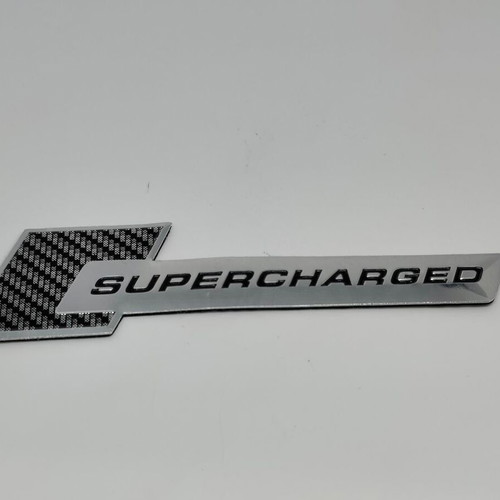 Supercharged Aluminum 3D Car Emblem like new, carbon look