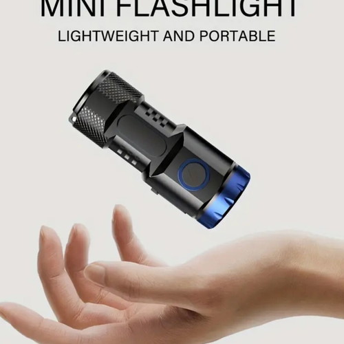 Rechargeable pocket flashlight with side light and 8 led, new