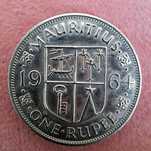 One rupee coin of Mauritius 1964 like new collectible