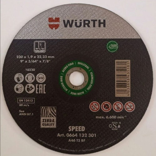 Wurth Speed Cutting Disc 230mm new