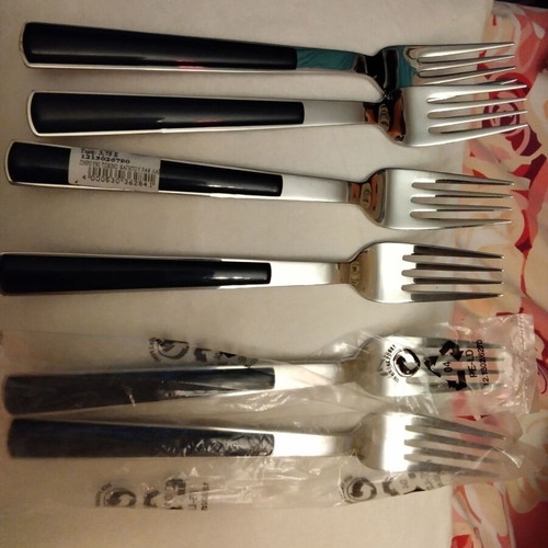 Wmf Torino forks, pack of 6, dark blue and silver