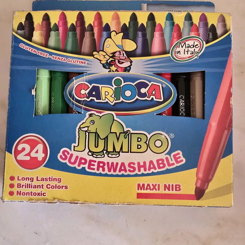 Carioca jumbo markers with maxi nib like new, 21 pieces