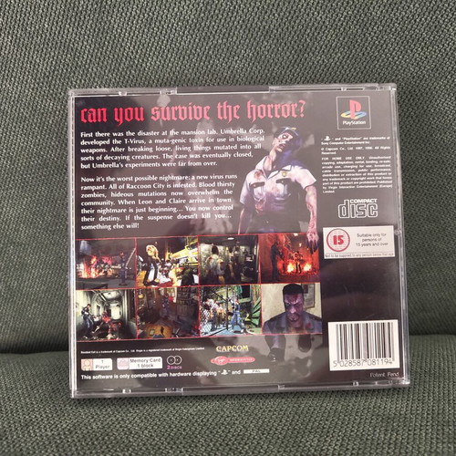 Resident Evil 2 PS1 game used, UK English version