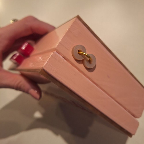 Joanna wooden handbag like new, pink