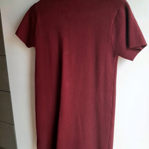 Zara knitted dress used burgundy with pearl buttons size M